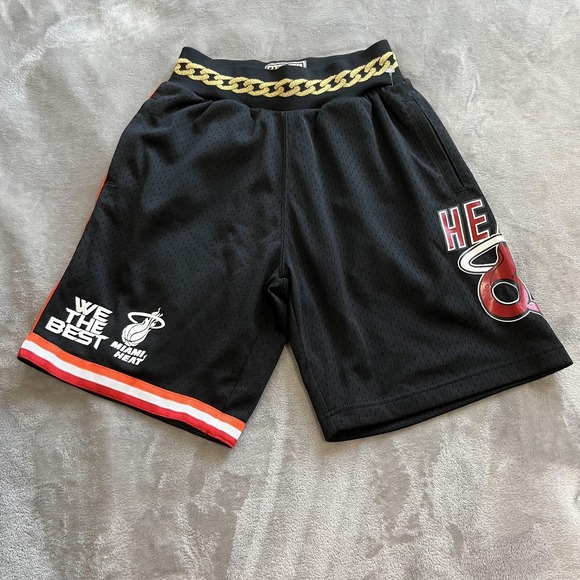 Miami Heat Shorts Mens Small Black NBA‎ Basketball We The Best Hardwood Classics